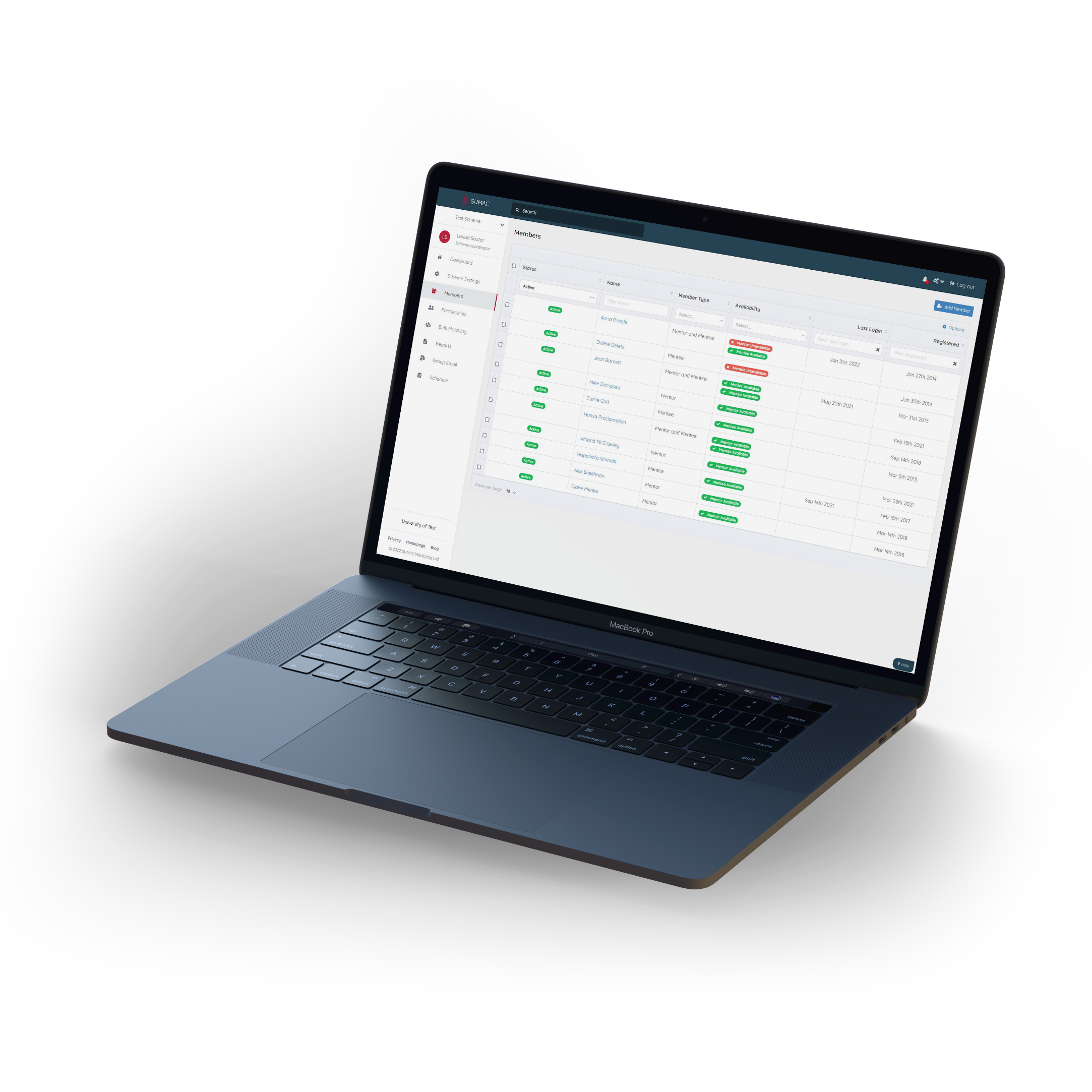 SUMAC showing on a macbook pro